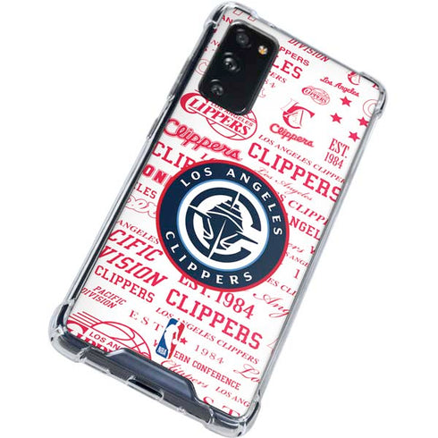 NBA Los Angeles Clippers Blast Logos Galaxy S20 FE Clear Case